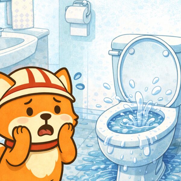 トイレから溢れる水