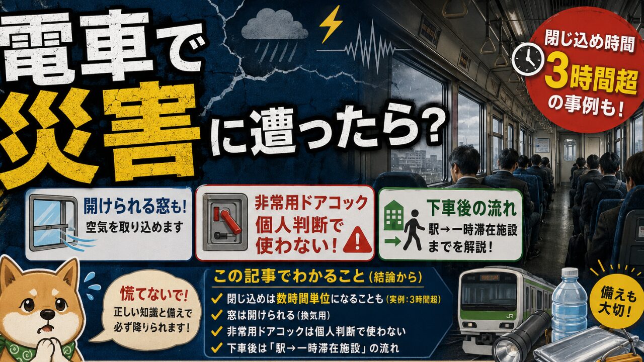 電車で災害に遭った時の対処法まとめ